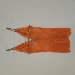 Victoria's Secret Very Sexy Line leopard and orange nightie size small